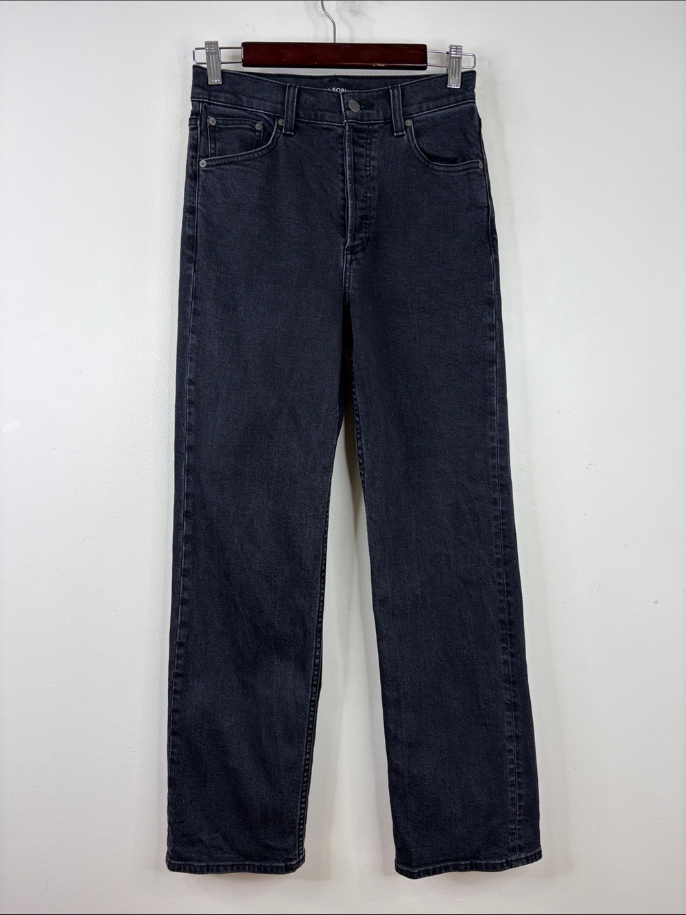 Denim Forum Jeans Womens 26 x 28 Arlo High Rise Straight Black Retro Aritzia